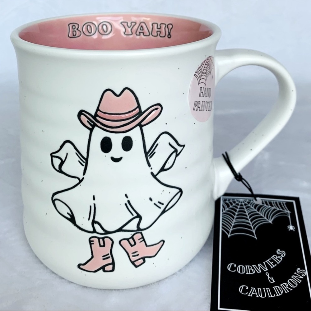 Cobwebs & Cauldrons Halloween Ghost Boo-Yah! Mug Cowgirl